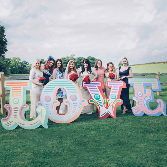 FOR SALE Carnival Coloured LOVE Freestanding Wooden Letters